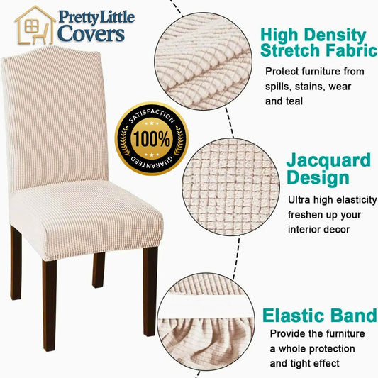 8pc PrettyGuard™ Chair Covers – Instantly Revive Old Chairs!